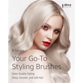 Ibiza Hair Boar Bristle Round Brush (B7-70mm) | Blonde Bristles & Cork Handle | Ideal for Color Treated Tresses | Big Waves or Tight Curls | Adds Shine & Texture for Long Styles & Large Sections