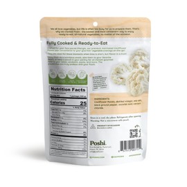 POSHI Marinated Cauliflower Florets | with Salt + Black Pepper | All Natural, Keto, Vegan, Paleo, Non GMO, Low Carb + Calorie, Gluten Free, Rady to Eat, Fully Cooked Vegetables, Pentry Food, Gourmet, Healthy (6 Pack, 4.4 oz)