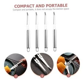 STOBAZA 4 Pack Stainless Steel Orange Peelers Easy to Use Household Citrus Tool for Kitchen and Bar