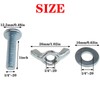 safycaby 10 Sets Wing Nuts and Bolts Screw Bolts and
