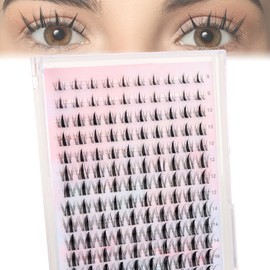 MOTIBACK False Eyelashes, Manga Lashes and in 9-16mm Sizes, Perfect for 140pcs DIY Projects. Achieve the Natural Wet Look with Cluster Lashes, Ideal for Anime-inspired Style
