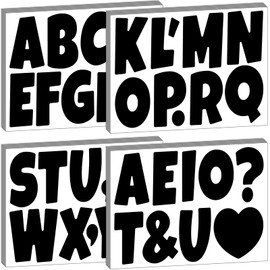 Bemeol Bulletin Board Letters 294 Pieces 4 Inch Letter Stickers Alphabet Cutout Letter for Bulletin Board Display Home Classroom Decor(Black)