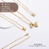 stino Initial Letter Necklace Set, 4-Piece Gold Plated Bubble Alphabet