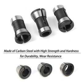 Saipe 6pcs High Precision Trimmer Collet Adapter 6mm 1/4" 8mm Router Bit Collet Chuck Clamping Adapter for Engraving Trimming Machine Electric Router Milling Cutter