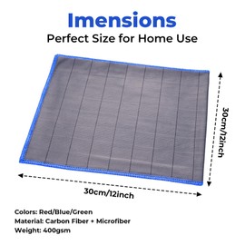 Ztolbriy Glass Polishing Cloth Pack of 3 - High-Quality Microfibre Cleaning Cloths Car for Shiny Surfaces, Window Cleaning Cloths Carbon Streak-Free Lint-Free, Size 30 x 30 cm