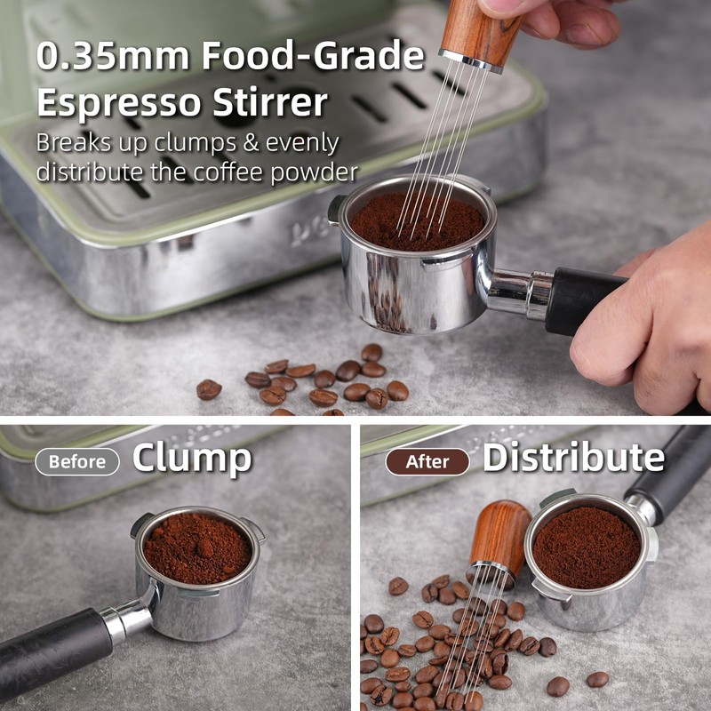 58mm Espresso Accessories Kit,316 Stainless Steel WDT Tool Espresso,Dosing Funnel