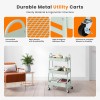 DUMOS 3 Tiers Rolling Metal Cart Shelf Utility Storage Organizer