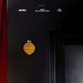 Wooden Keyhole Draught Excluder Cover | Magnetic Closure | Eco Friendly | Magflap (Walnut Matt)