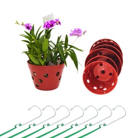 DESQUIGGLE Set of 7 Plastic Hanging Orchid Pots with Holes, 4 x 6.5, 3 x 5.5, Orchid Pots for Repotting, Orchid Planters