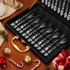Stapava 30 Pcs Black Silverware Set with Gift Box, Stainless