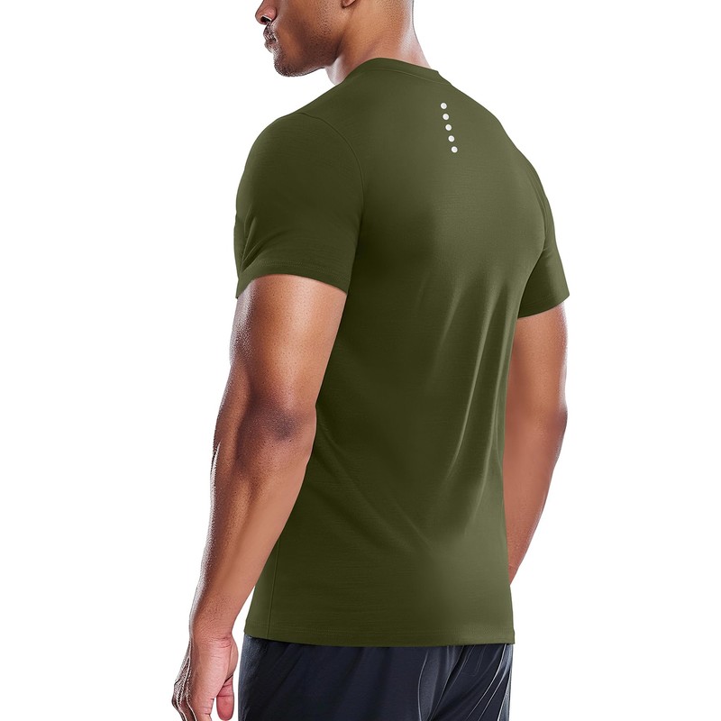 Zengjo Workout T Shirts for Men Quick Dry(Army Green,XL)