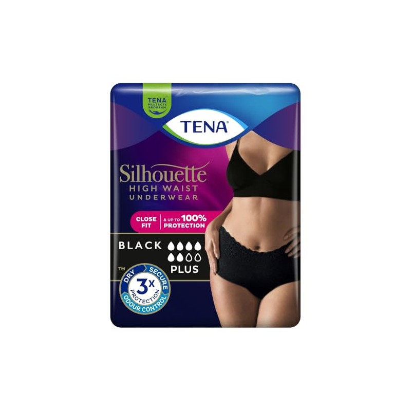 Tena Silhouette Incontinence Pants Black L 8 Pack