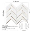 STICKGOO 10-Sheet Herringbone Tile Peel and Stick Backsplash, Dolomite White