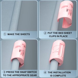 SAHENITEANA 10 Piece Sheet Holder with Two-Position Adjustable Sheet Clip to Hold Sheets in Place (10, Pink)