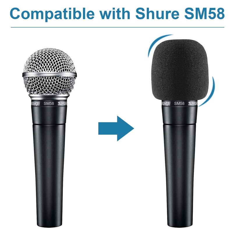 Windscreen for SM58, Microphone Windshield Foam Cover Pop Filter for