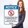 Sigo Signs, No Cell Phone Use in Waiting Room Sign,