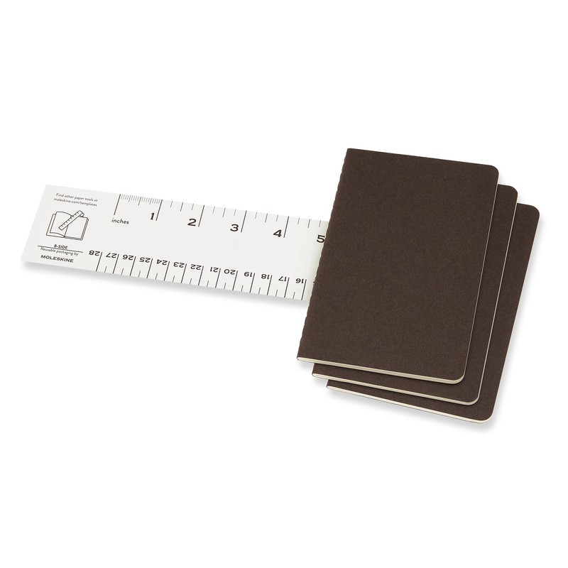 Moleskine CH013P2 Pocket Plain Cahier Journal - Coffee Brown (Pack