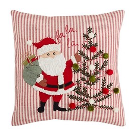Mud Pie FA La Santa Pillow, 18" x 18", RED