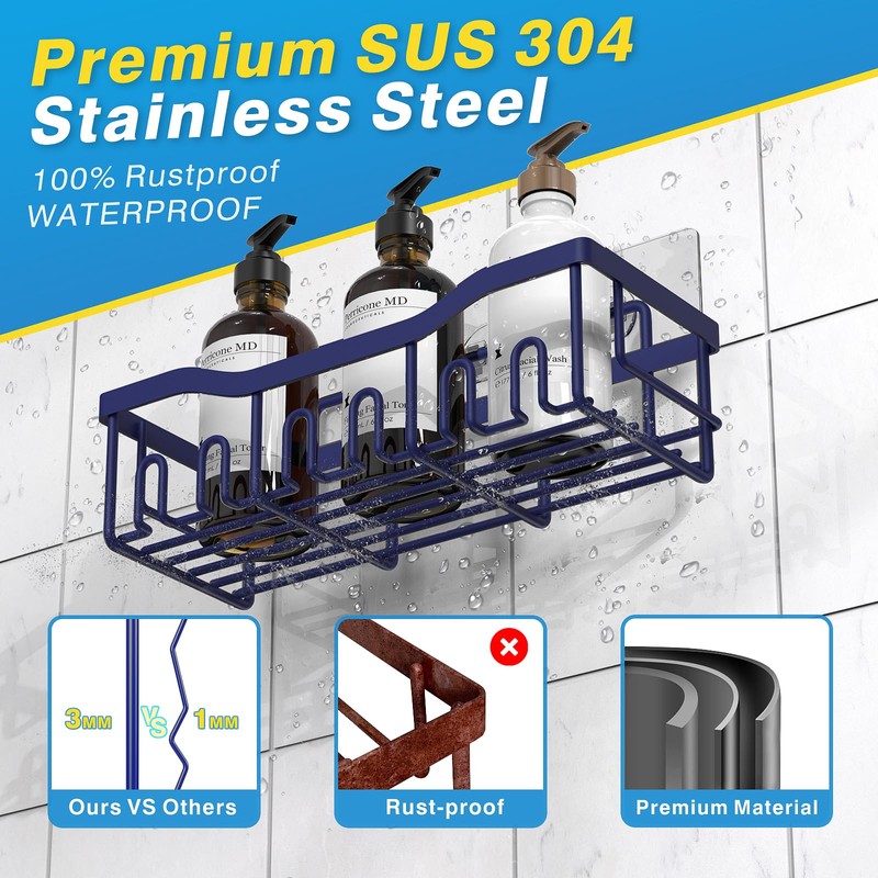 EUDELE EUDELE 5-Pack Rustproof Stainless Steel Shower Caddy C No