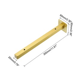 uxcell Floating Shelf Bracket,4 Pack 12 Inch Iron Hidden Wall Mounted Shelf Supports with Screws and Expansion Tube for Wood Shelves (Gold)