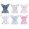 babygoal Reusable Cloth Diapers 6 Pack+6pcs Rayon from Bamboo Inserts+Wet