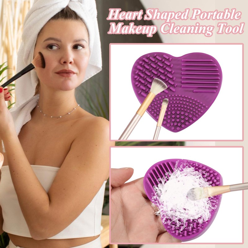 FREEBLOSS 4 x Reinigungspad Für Make Up Pinsel. Silikon Reinigungspad