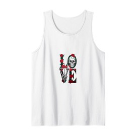 Love Decorated with Rose and Skull Tank Top