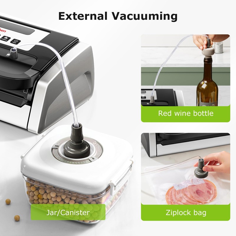 Bonsenkitchen Vacuum Sealer Machine, Globefish Technology for Perfect Vacuum Sealing,