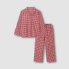 JAJU [JAJU/자주] 여 플란넬 파자마 세트_다크레드 [JAJU] Women's Flannel Pajama