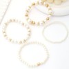 CXENSJH Pearl Bracelets for Women Multi-Layer Stretch White Beaded Bracelet,