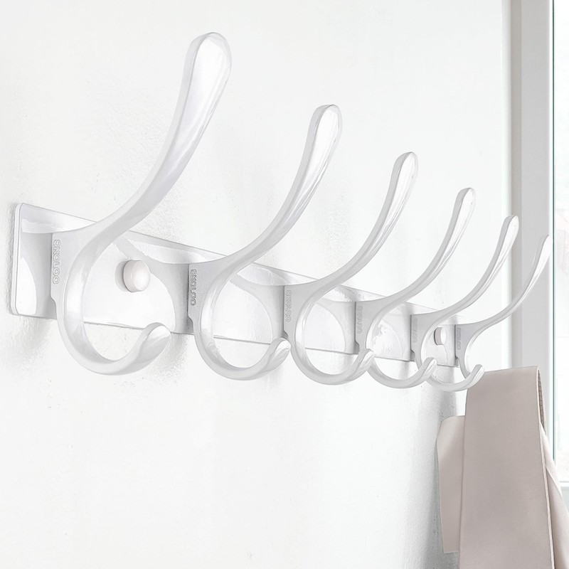SKOLOO Coat Rack Wall Mounted - 6 Hooks, Heavy Duty,