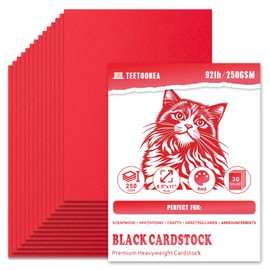 Red Cardstock 8.5 x 11 Inch, 30 Sheet Card Stock, 92lb/250gsm Thick Cover Stock, Heavyweight Printer Paper for Invitations, Scrapbooking, Crafts, DIY Projects, Drawing & Decorations