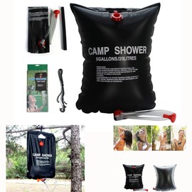 Itian 20L/5 Gallons Portable Solar Energy Heated Shower Bag Outdoor Camping Hiking PVC Water Bag