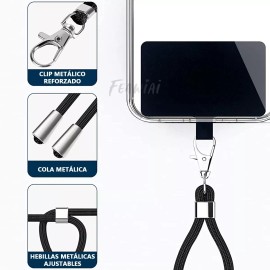 Feawiai 2pzs Correa  Para Celular De Cuerpo Cruzado Ajustable Negro