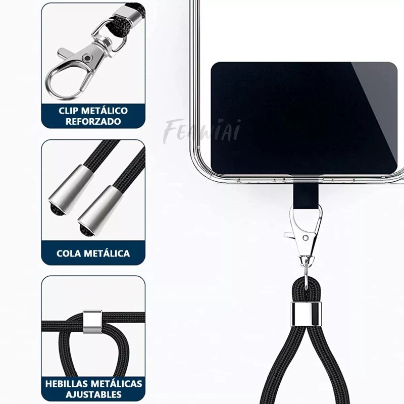 Feawiai 2pzs Correa Para Celular De Cuerpo Cruzado Ajustable Negro