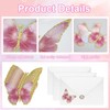 DNDGDLUA 12 x Childrens Birthday Invitations Butterfly 12cm x 10cm
