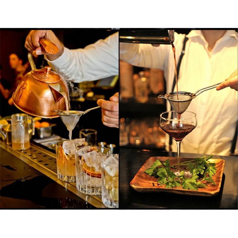 Passoire à cocktail fine professionnelle en acier inoxydable avec tamis