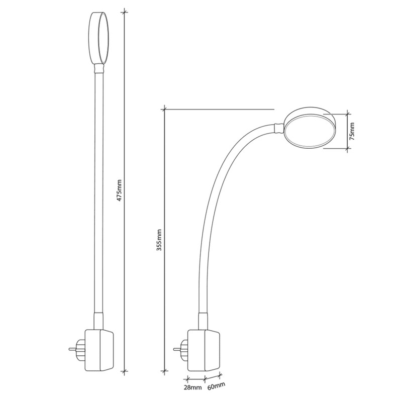 SEBSON LED Socket Lamp Dimmable Black - Set of 2