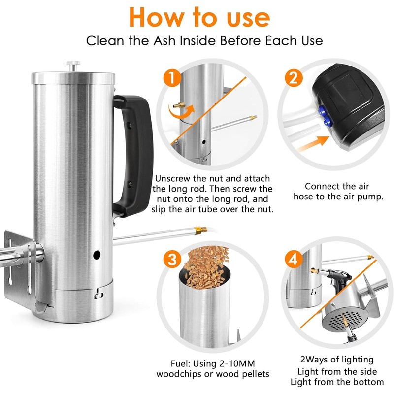 Smoke Generator, pellet smoker, Electric Cold/Hot Smoker Generator