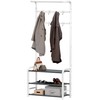 Simple Houseware Coat Rack with Storage Shelf, White