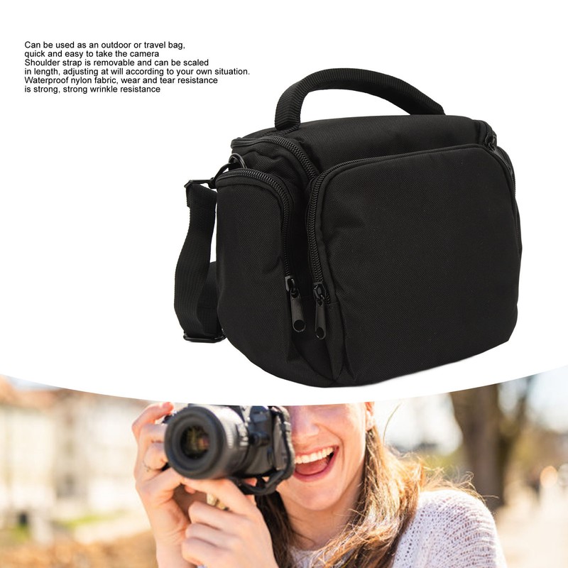 Black Single Shoulder Bag Handbag Multifunctional Waterproof Camera Messenger Hand