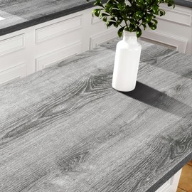 Stickyart Thick Grey Wood Cabinet Wallpaper Wood Grain Contact Paper Peel and Stick Vintage Wallpaper Self Adhesive Removable Gray Wood Paper for Countertops Cabinets Drawers Closet Shelves 12"x80"