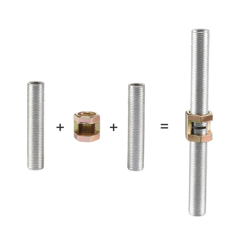 PATIKIL M10x1mm Hexagon Coupling Nut, 6 Pack 15mm Thread Zinc