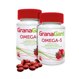 Duo Pack Granagard Omega Cáps Nanotecnología Cápsulas Aceite Semilla Granada Antioxidante Natural Potenciado Por Frascos