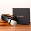SENDEFN Men's Leather Belt, Ratchet Automatic Buckle for Men, Business
