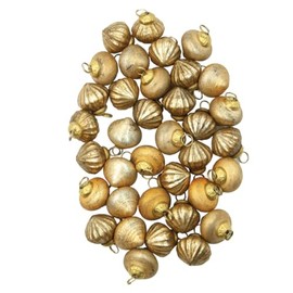 One Holiday Way Set of 36 Vintage Matte Antique Gold 1-inch Mini Mercury Glass Christmas Tree Ornaments - Elegant Small Xmas Ball Bauble Decorations