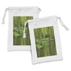 Ambesonne Nature Fabric Pouch Set of 2, Forest with Lake