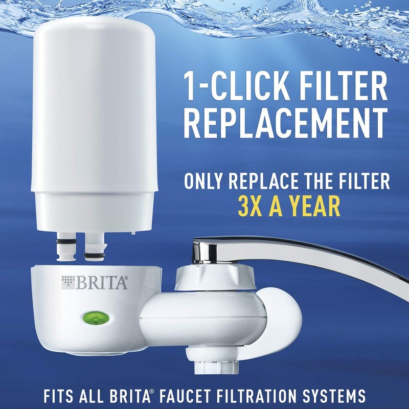 Brita On Tap Faucet Water Filter System Replacement Filters, White,