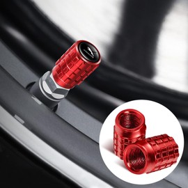 BROAND Metal Car Wheel Tire Valve Caps Replacement for Jaguar I-PAC F-PAC E-PAC XEL XFL XJ XFSeries Auto Valve Stem Cover Decoration Accessories Red