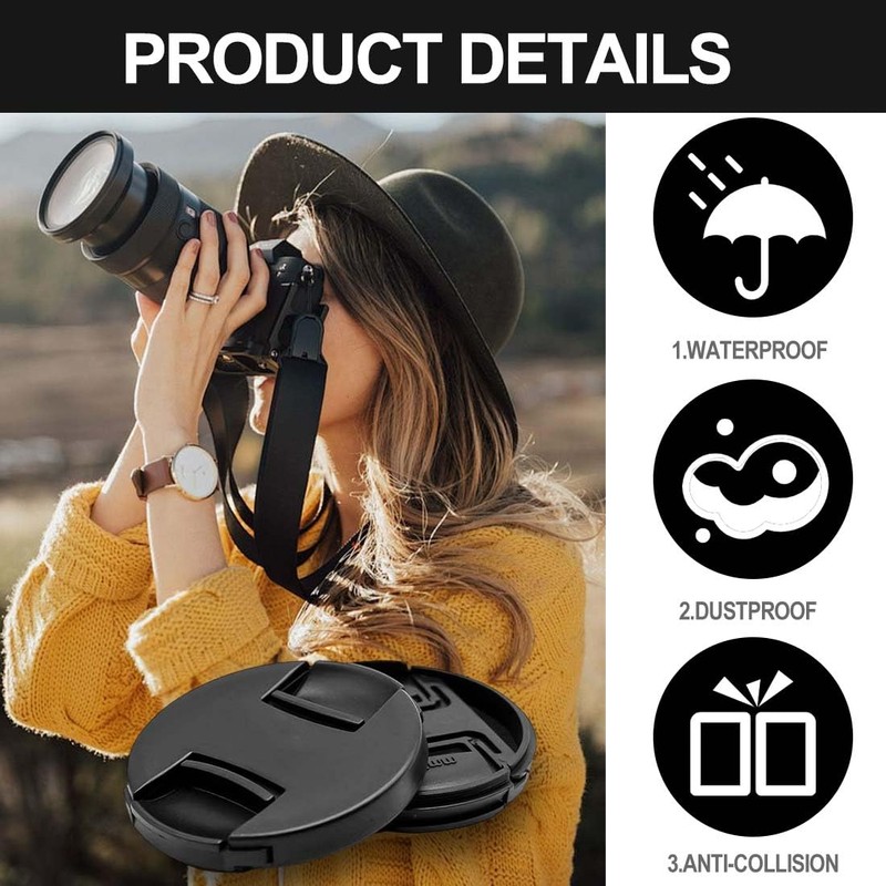 GNALIA Sony Alpha 6000 Lens Cap, 2-Piece, Black, 40.5 mm
